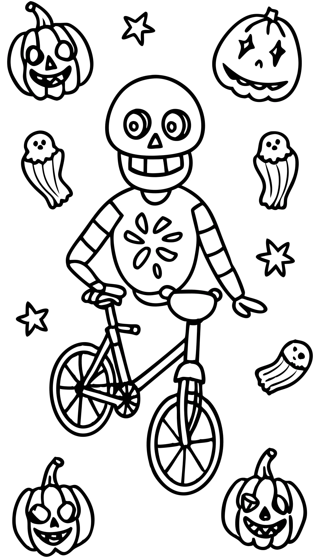 cute skeleton coloring pages